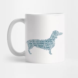 Dog Sausage Dachshund Dash Animal Pet Text Word Cloud Mug